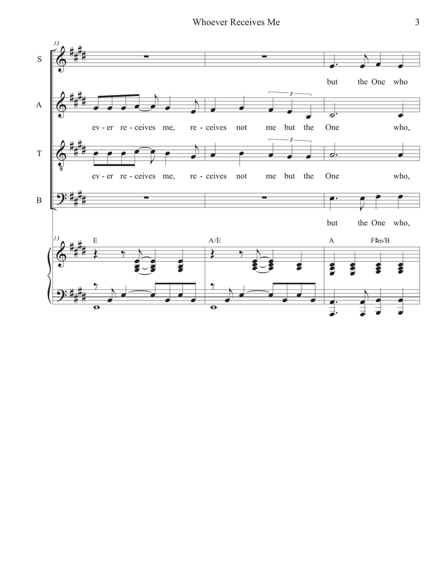 Whoever Receives Me (SATB) 4-Part scores gallery preview page 3