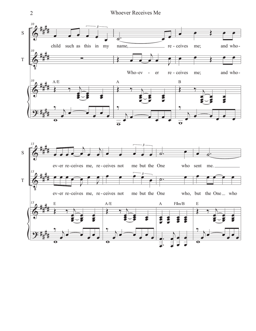 Whoever Receives Me (Duet for Soprano and Tenor solo) Tenor Voice scores gallery preview page 2