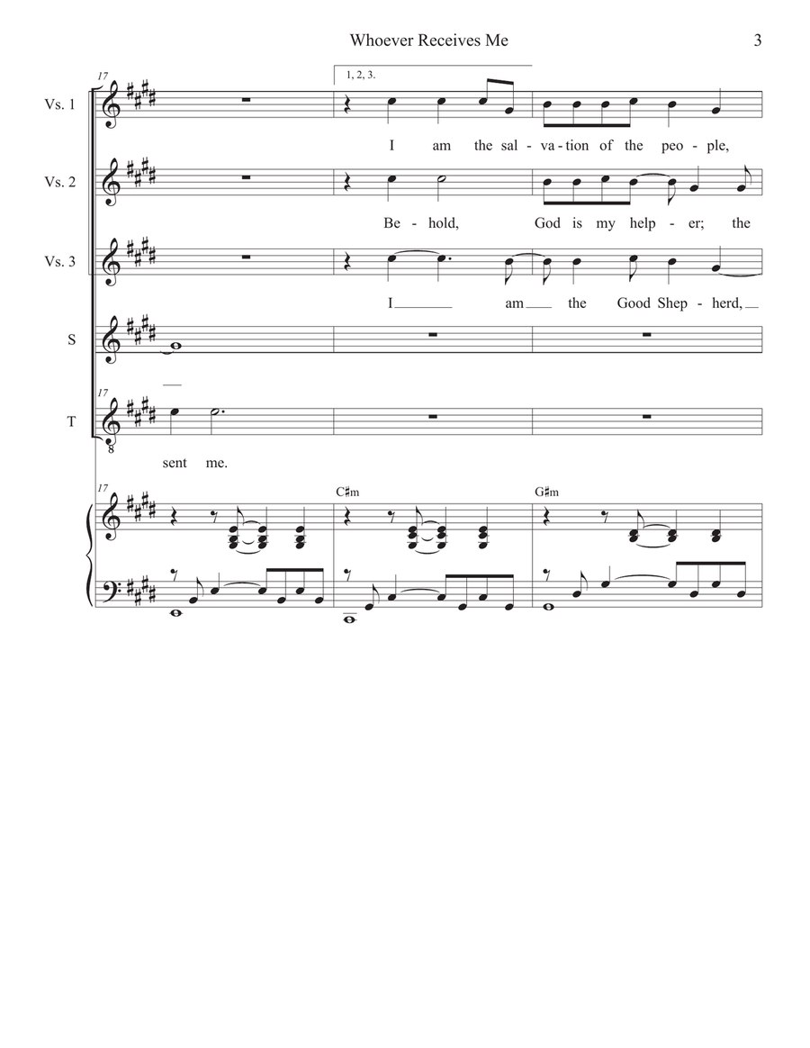 Whoever Receives Me (Duet for Soprano and Tenor solo) Tenor Voice scores gallery preview page 3