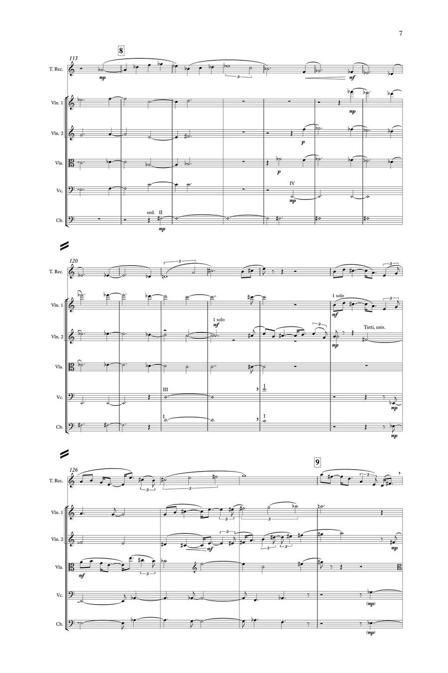 Transfigurations Concerto for Recorder and String Orchestra - Full Score String Orchestra scores gallery preview page 7