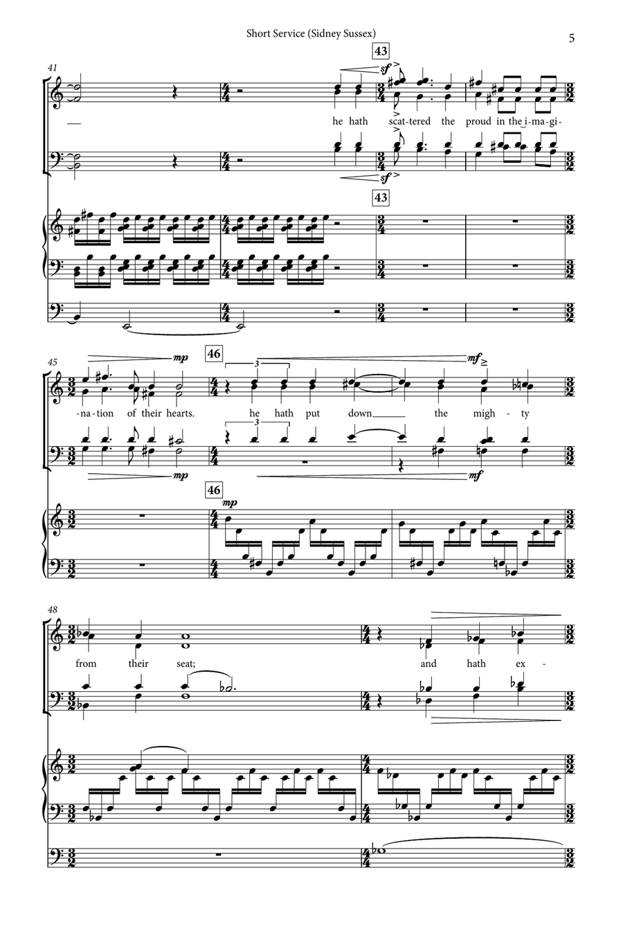 Short Service (Sidney Sussex) Choir scores gallery preview page 5