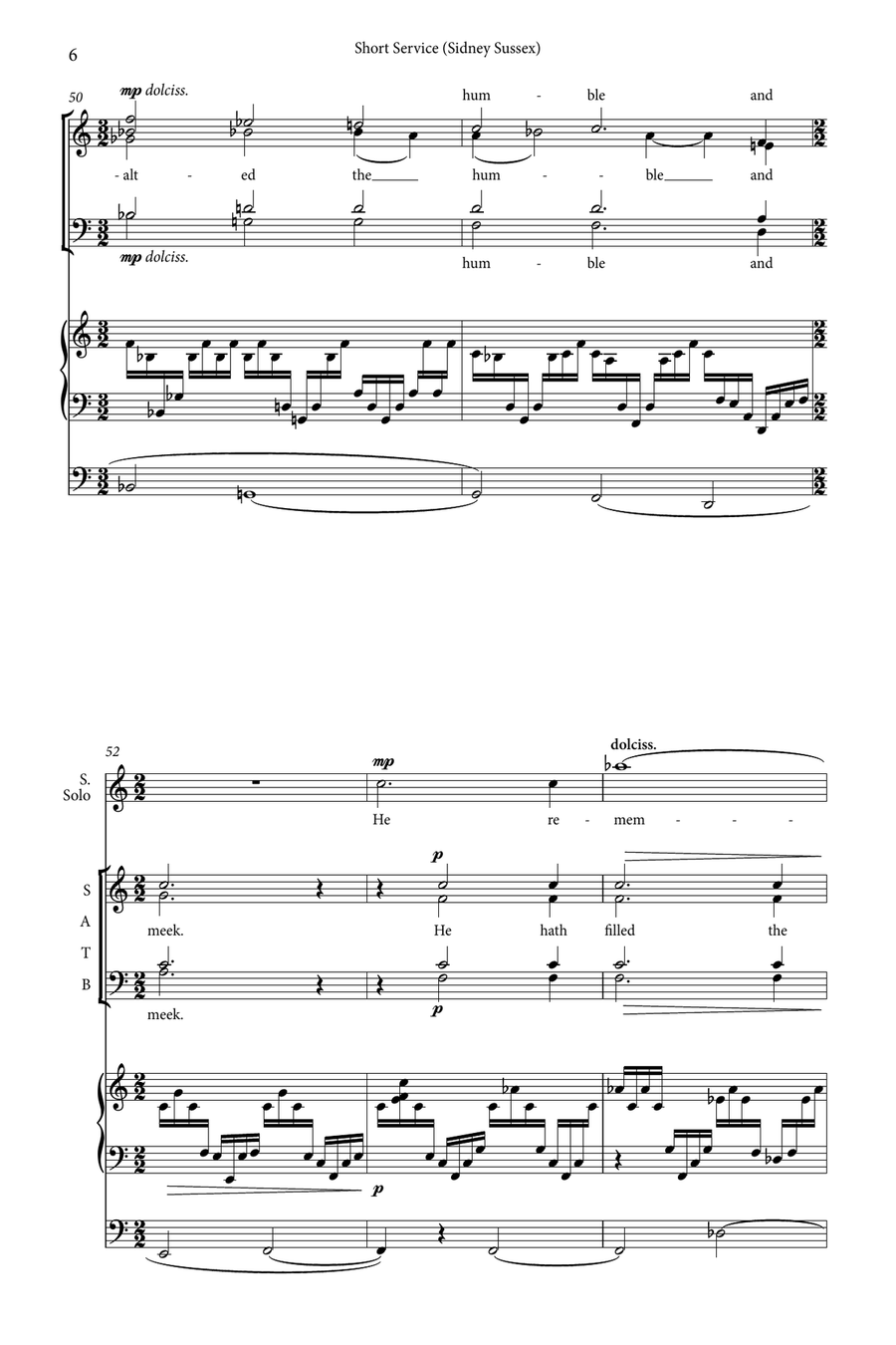 Short Service (Sidney Sussex) Choir scores gallery preview page 6