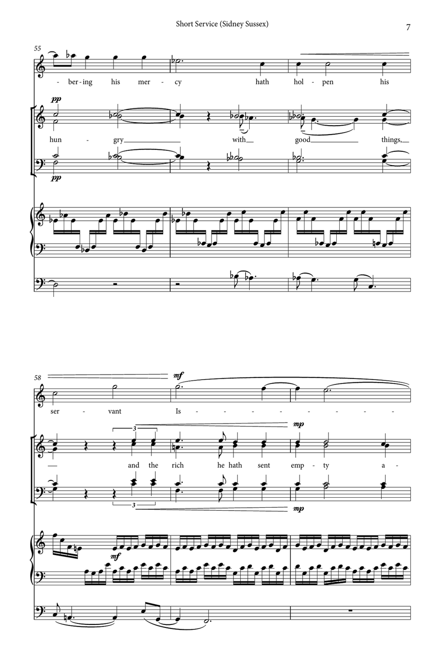 Short Service (Sidney Sussex) Choir scores gallery preview page 7