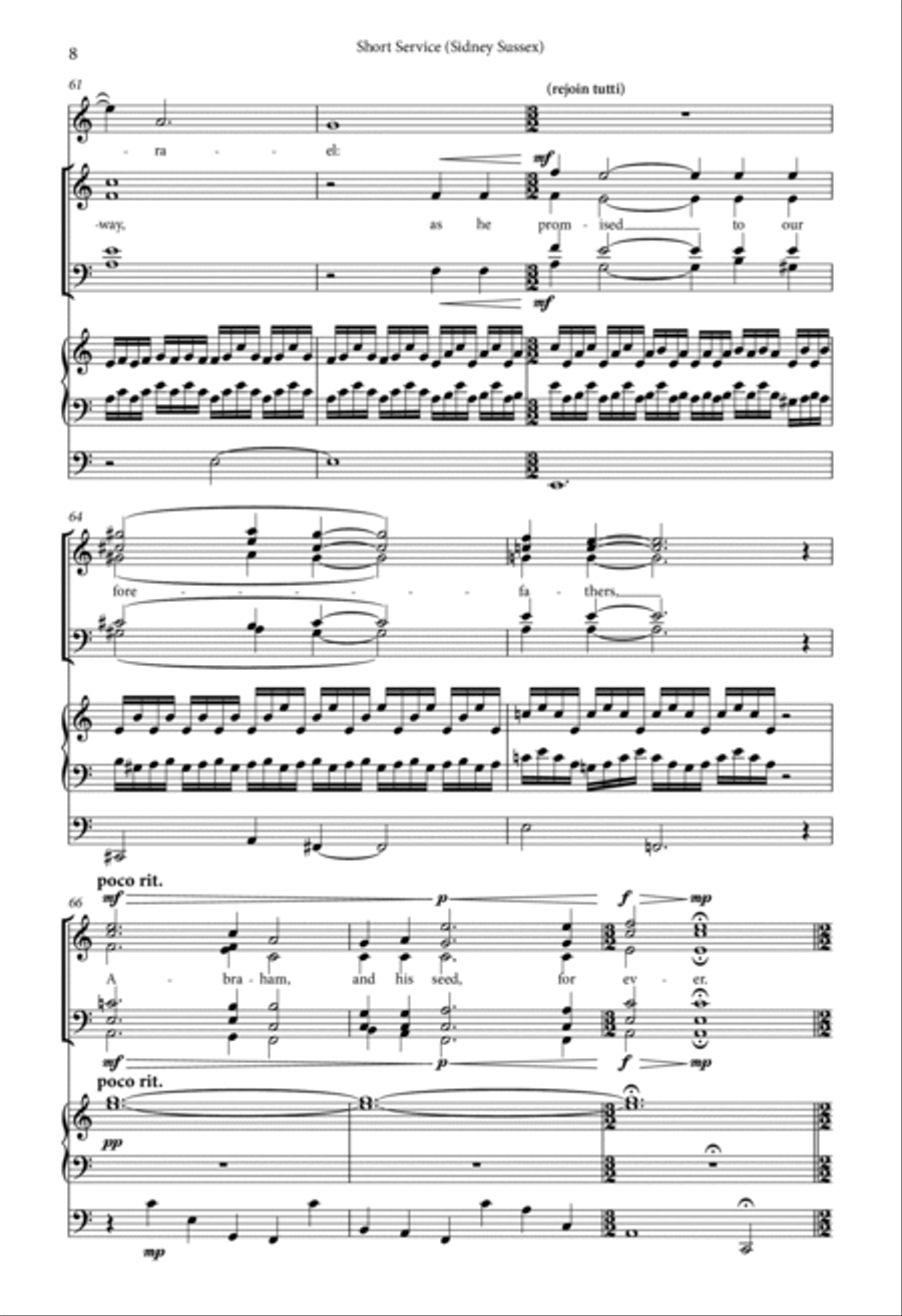 Short Service (Sidney Sussex) Choir scores gallery preview page 8
