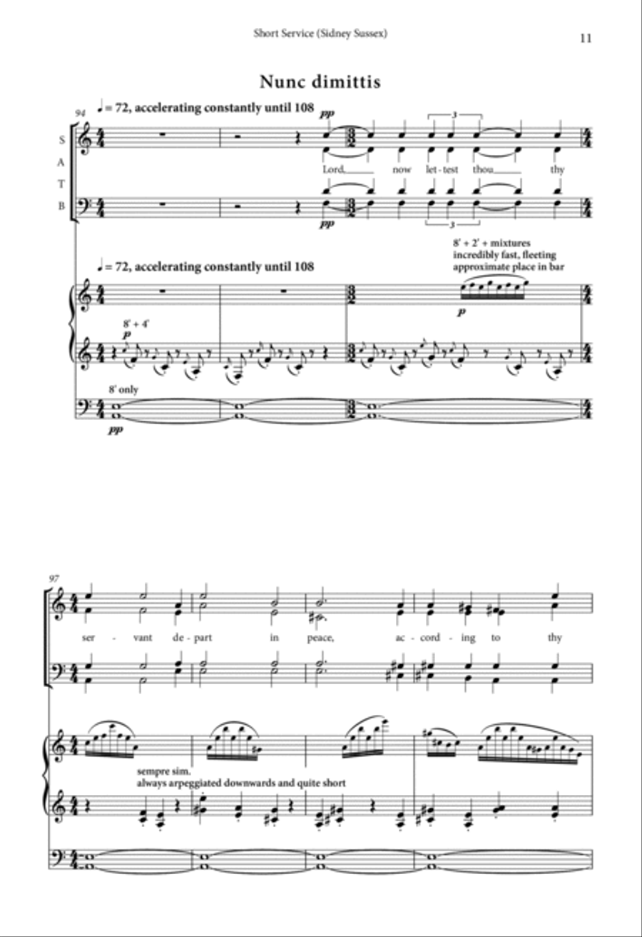 Short Service (Sidney Sussex) Choir scores gallery preview page 11