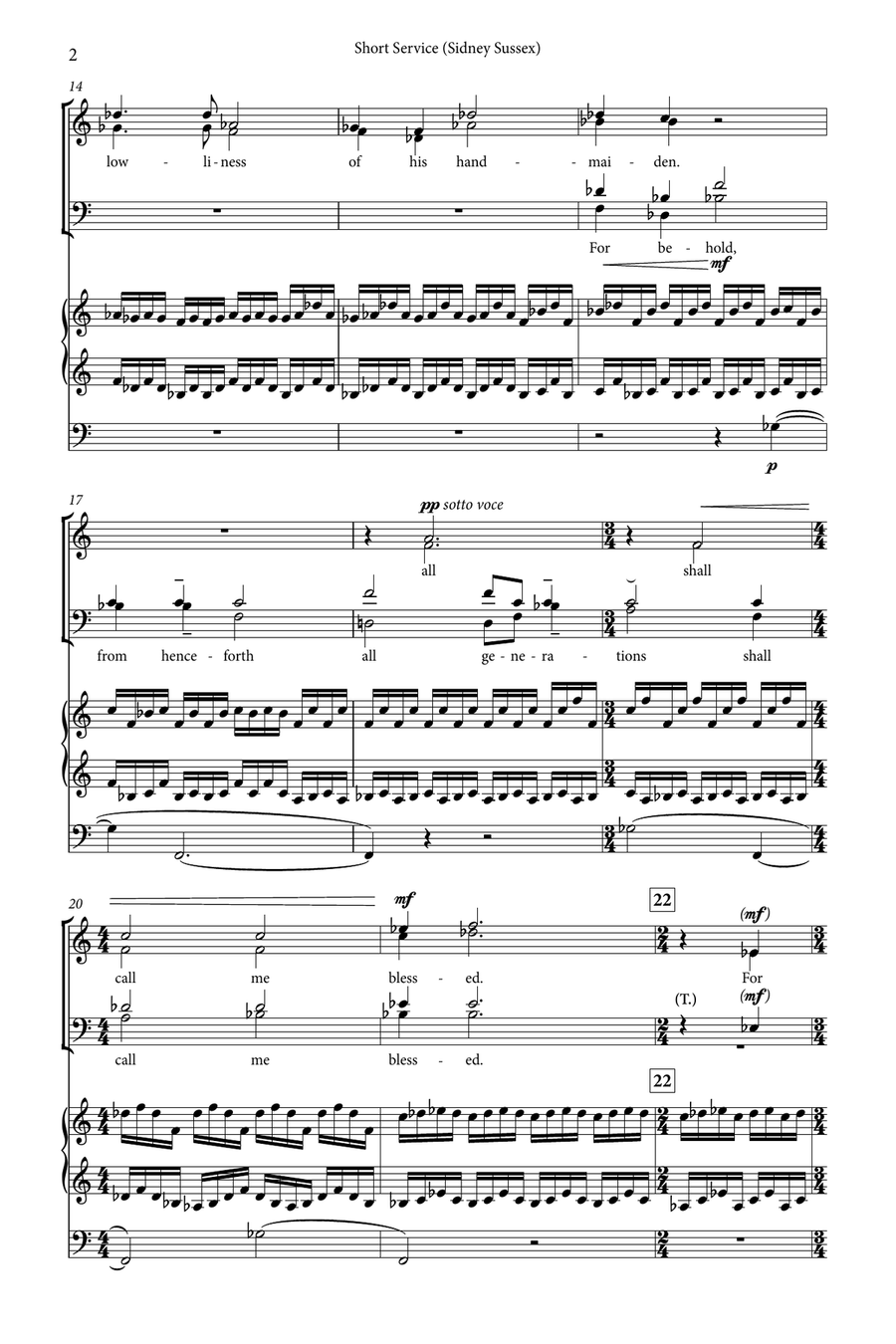 Short Service (Sidney Sussex) Choir scores gallery preview page 2