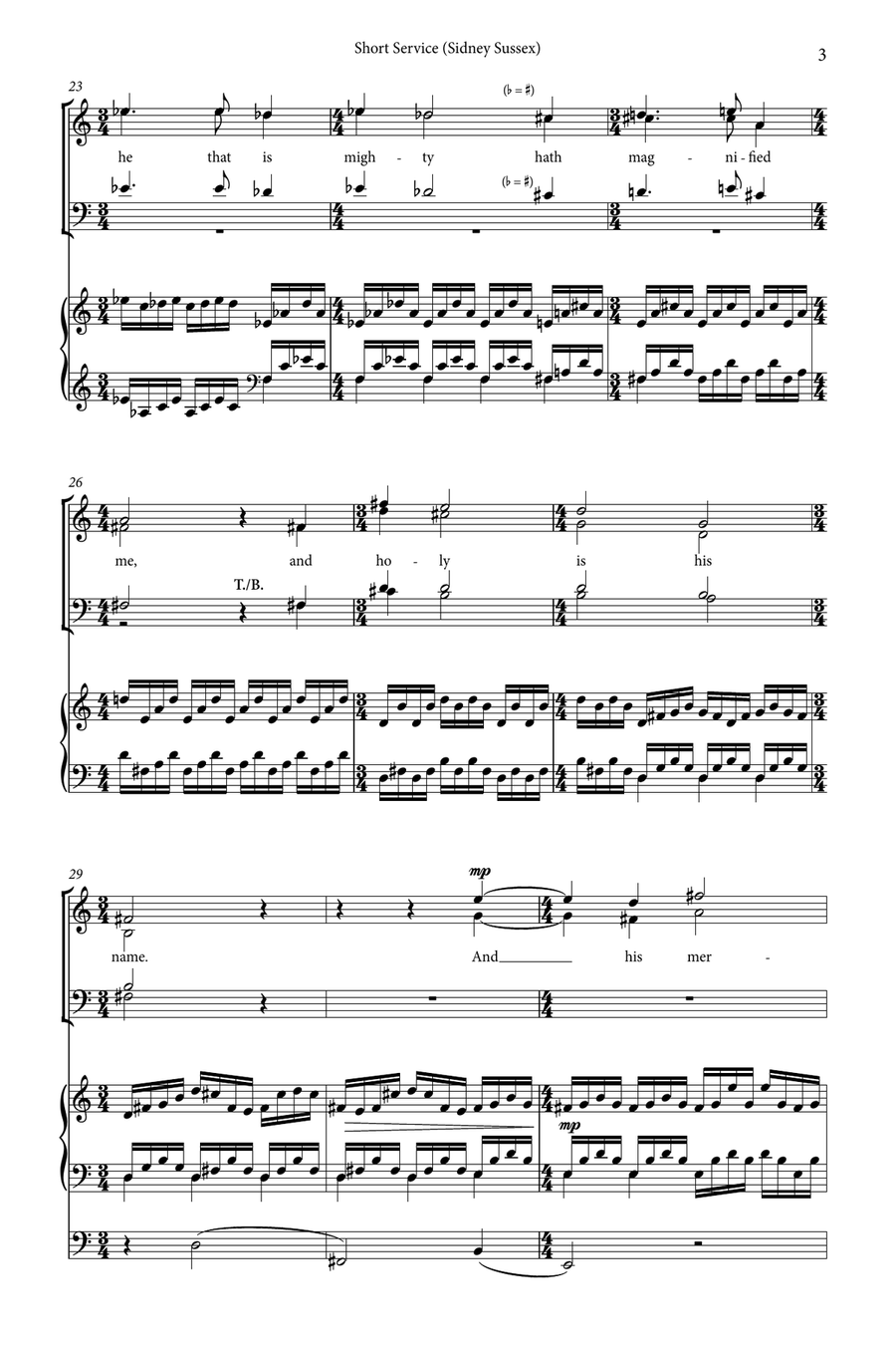 Short Service (Sidney Sussex) Choir scores gallery preview page 3
