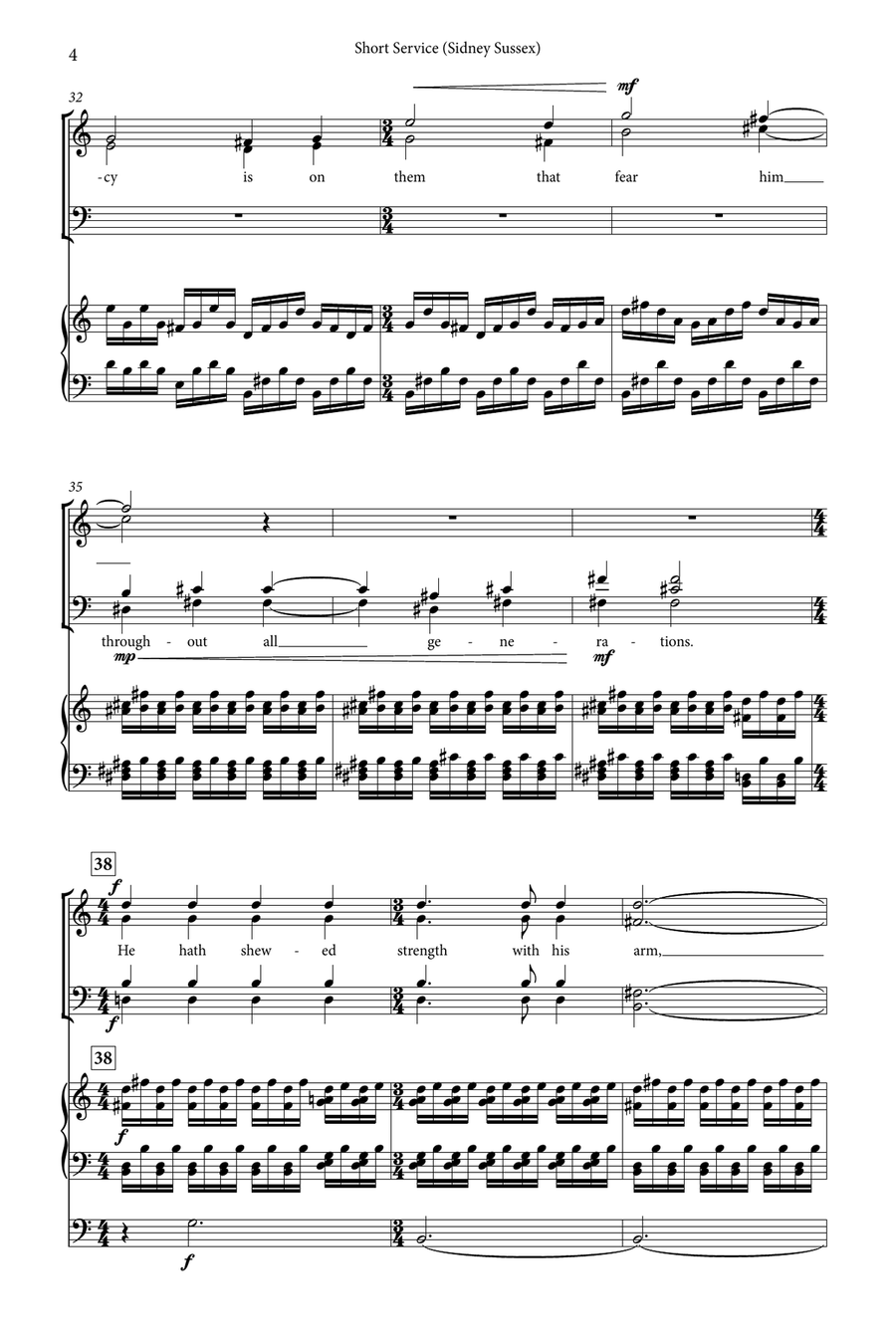 Short Service (Sidney Sussex) Choir scores gallery preview page 4