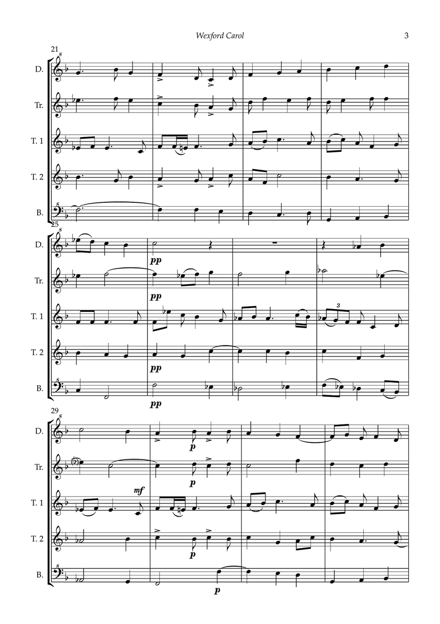 Wexford Carol for recorder quintet (d/tr/t1/t2/b) Soprano Recorder scores gallery preview page 5