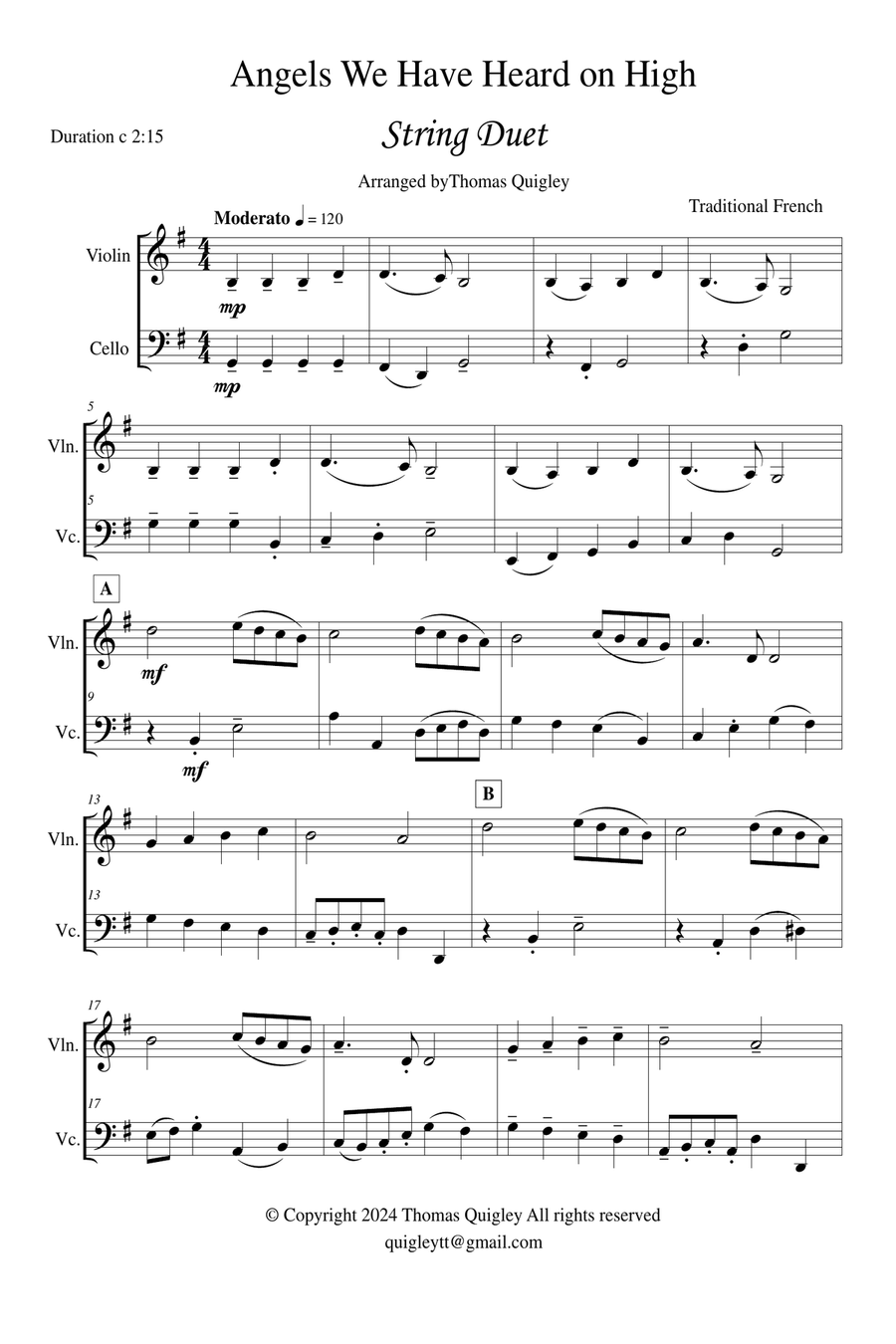 Angels We Have Heard On High String Duet scores gallery preview page 2