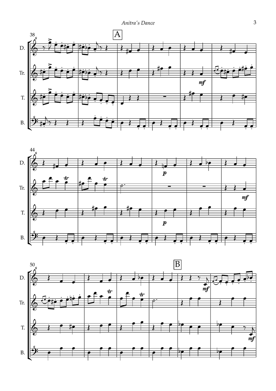Anitra's Dance (Grieg) for recorder quartet Soprano Recorder scores gallery preview page 5