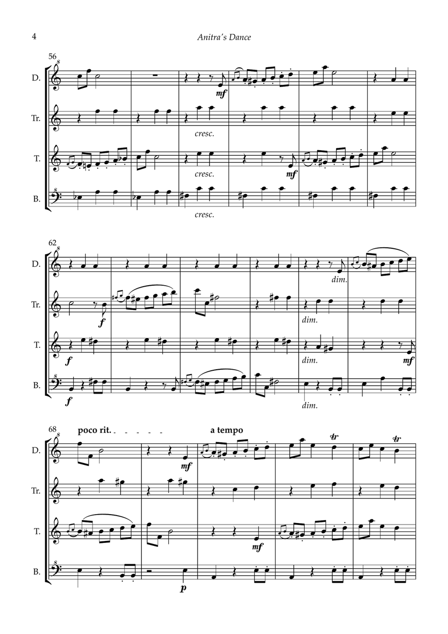 Anitra's Dance (Grieg) for recorder quartet Soprano Recorder scores gallery preview page 6