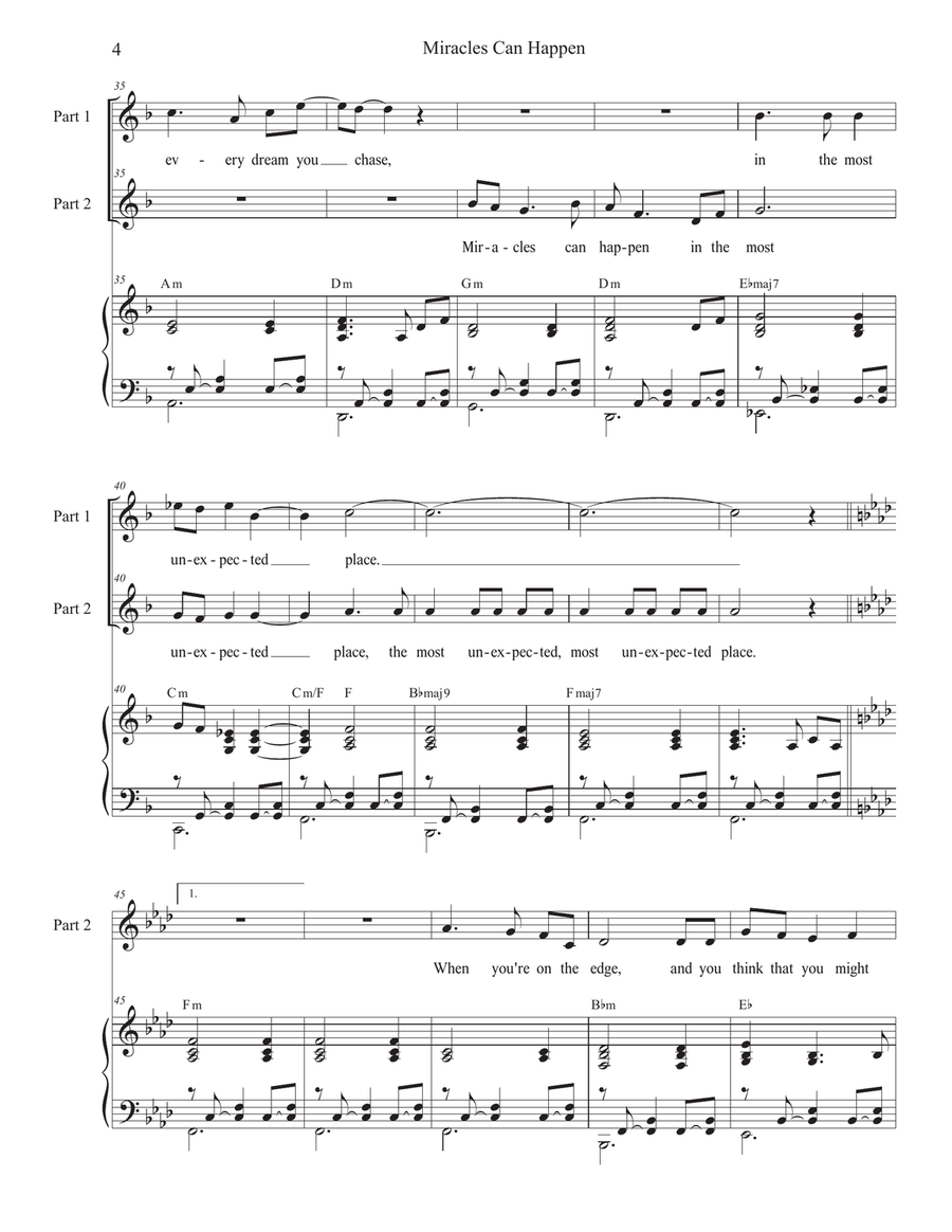 Miracles Can Happen (2-part choir) 2-Part scores gallery preview page 4