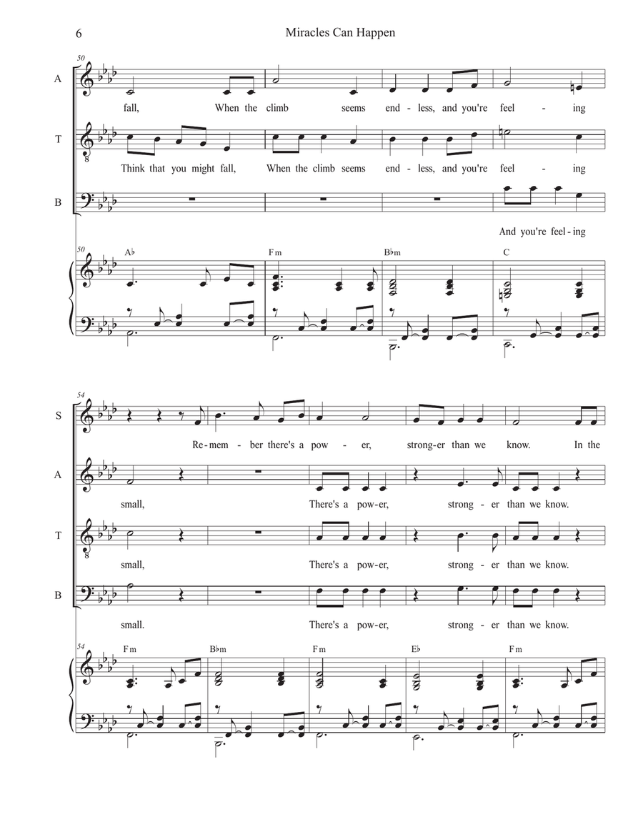 Miracles Can Happen (Vocal Quartet - (SATB) 4-Part scores gallery preview page 6