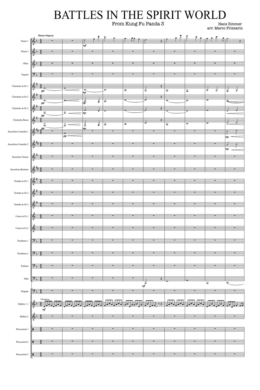 Kung Fu Panda Concert Band scores gallery preview page 1