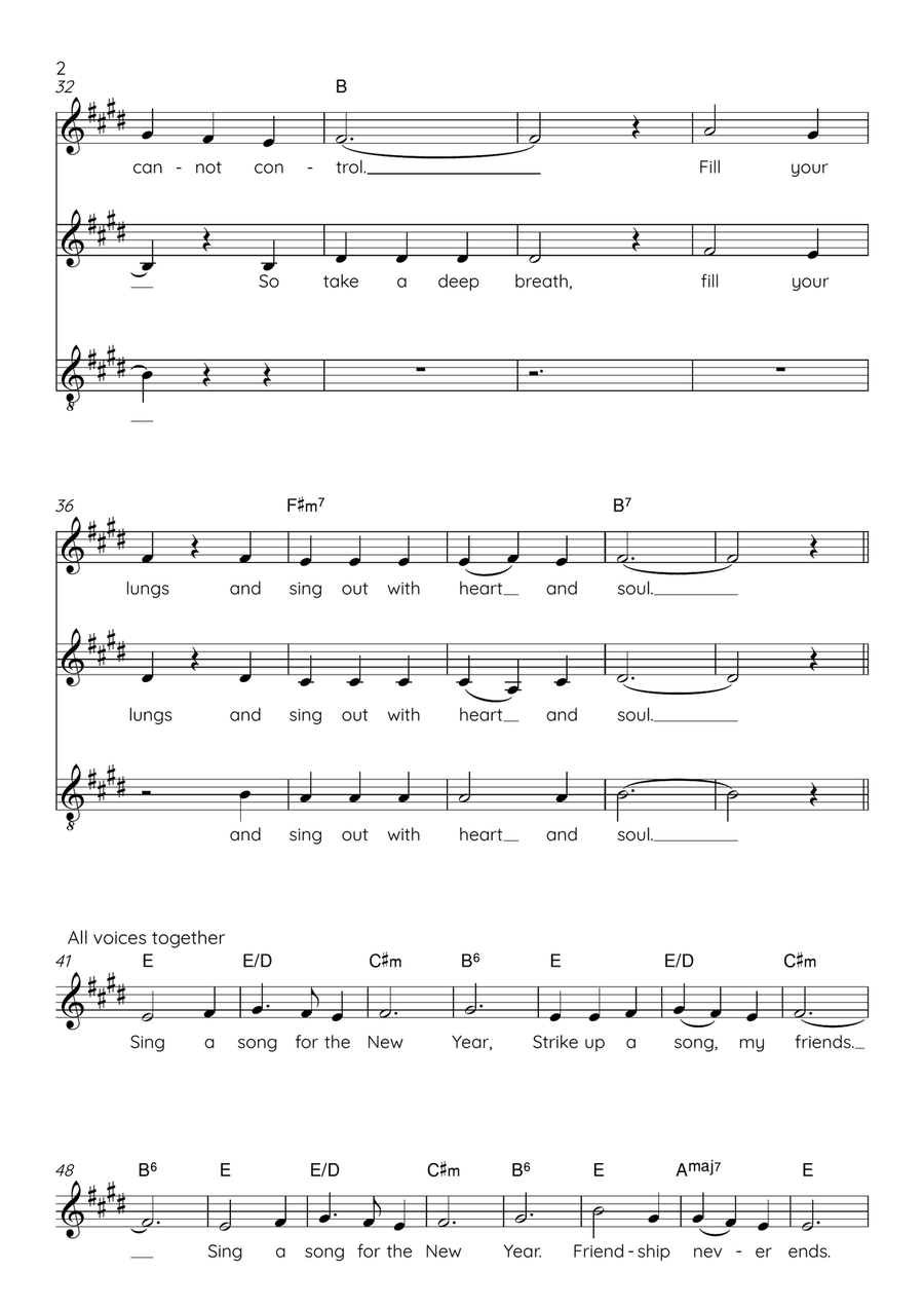 Sing a Song for the New Year 3-Part scores gallery preview page 2