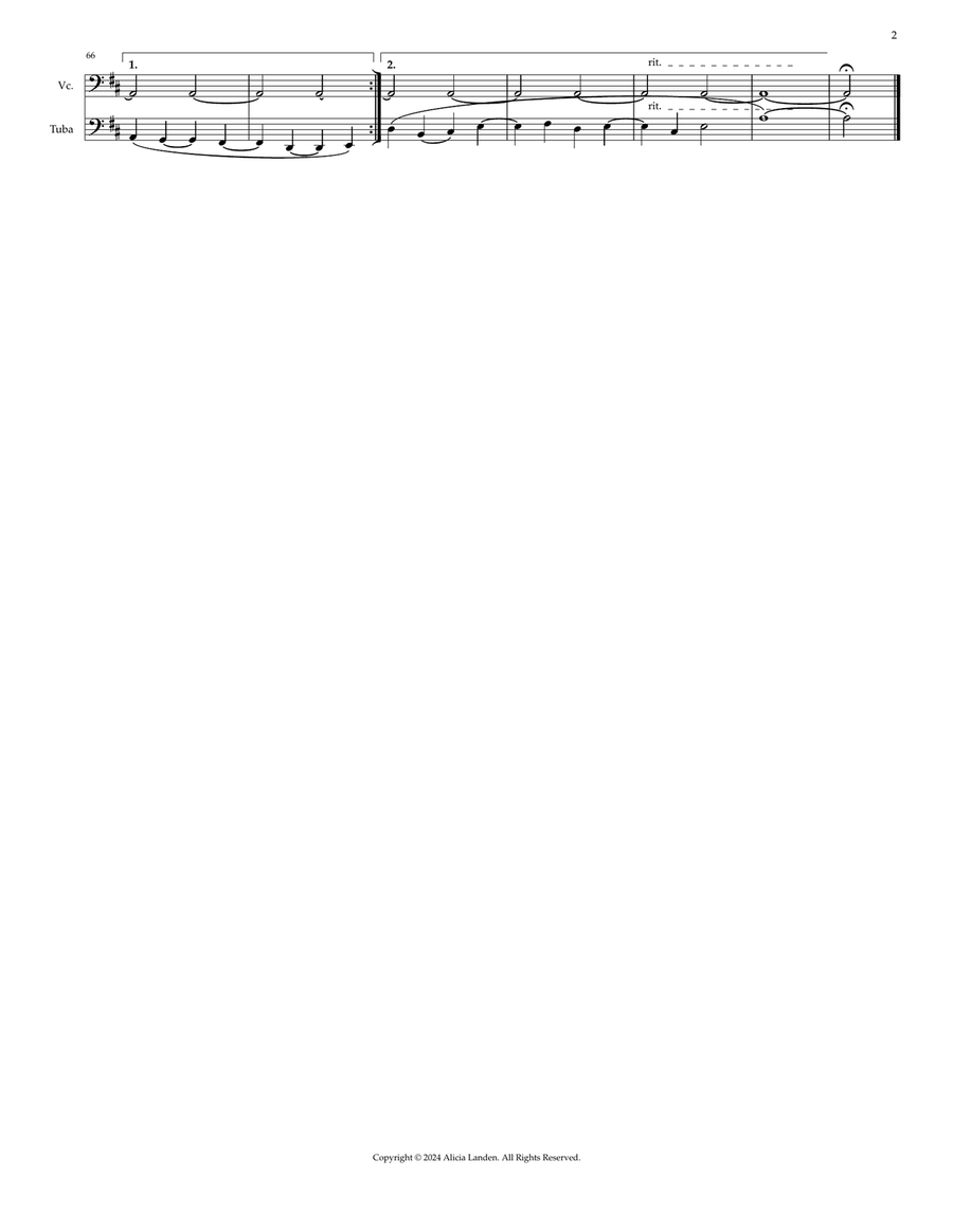 3 Fey Dances for Parties: Duet Version for Low C Instruments - 2e Tuba scores gallery preview page 2