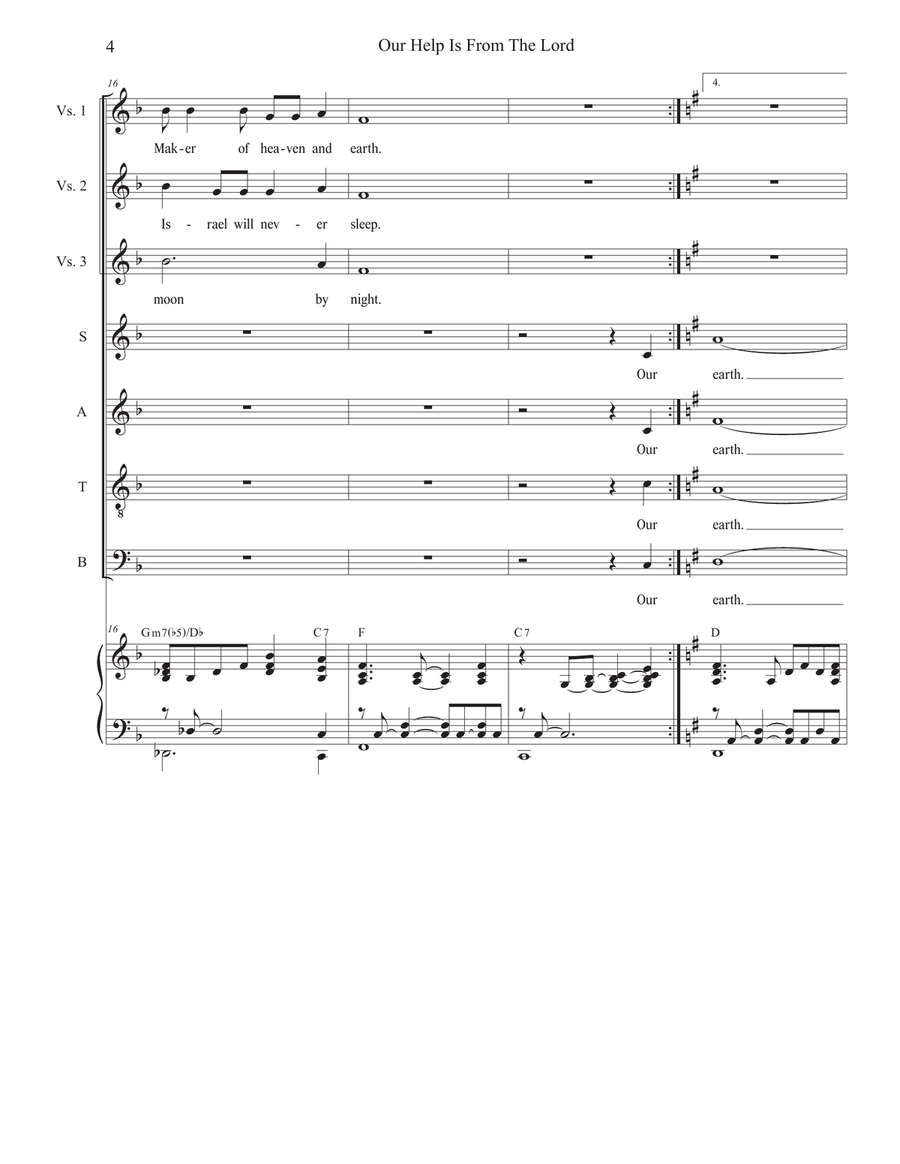 Our Help Is From The Lord (Vocal Quartet - (SATB) 4-Part scores gallery preview page 4