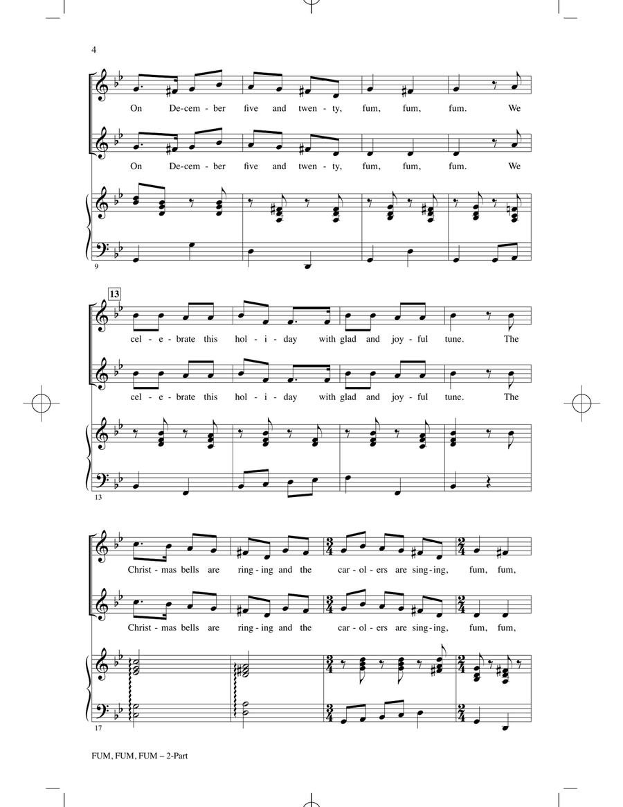 Fum, Fum, Fum (arr. Audrey Snyder) 2-Part scores gallery preview page 2