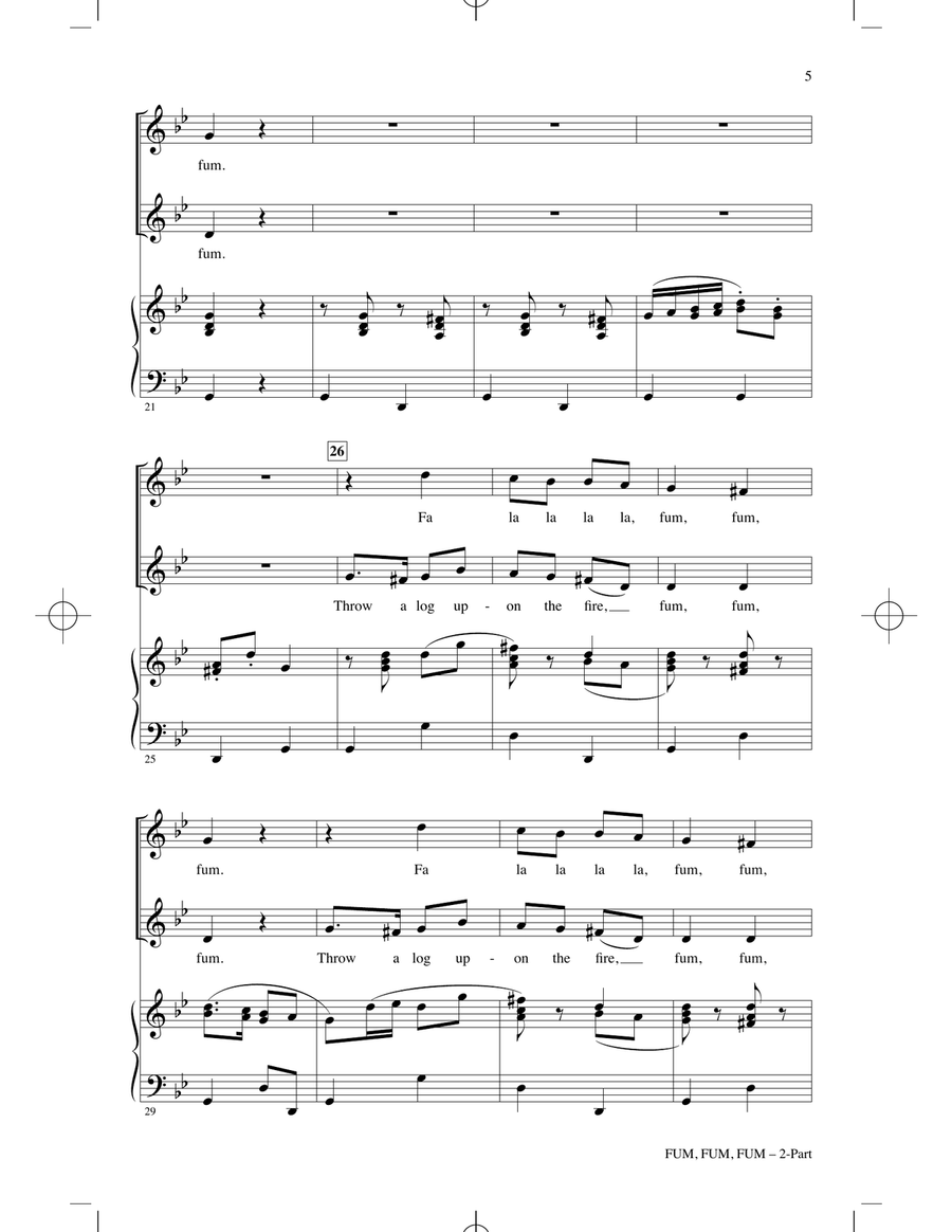 Fum, Fum, Fum (arr. Audrey Snyder) 2-Part scores gallery preview page 3