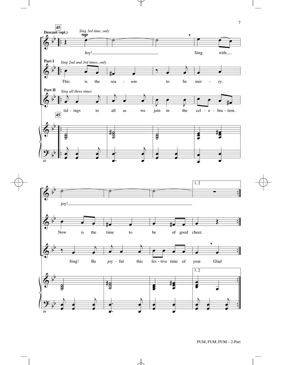 Fum, Fum, Fum (arr. Audrey Snyder) 2-Part scores gallery preview page 5