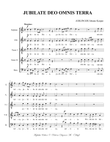 JUBILATE DEO OMNIS TERRA, Aiblinger, for SATTB Choir