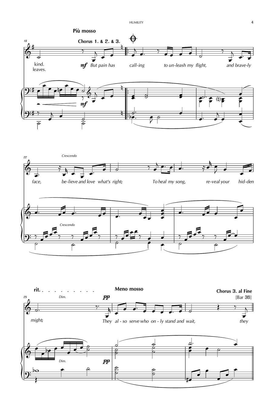 HUMILITY Piano, Vocal scores gallery preview page 3