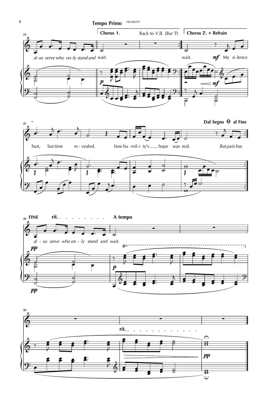 HUMILITY Piano, Vocal scores gallery preview page 4