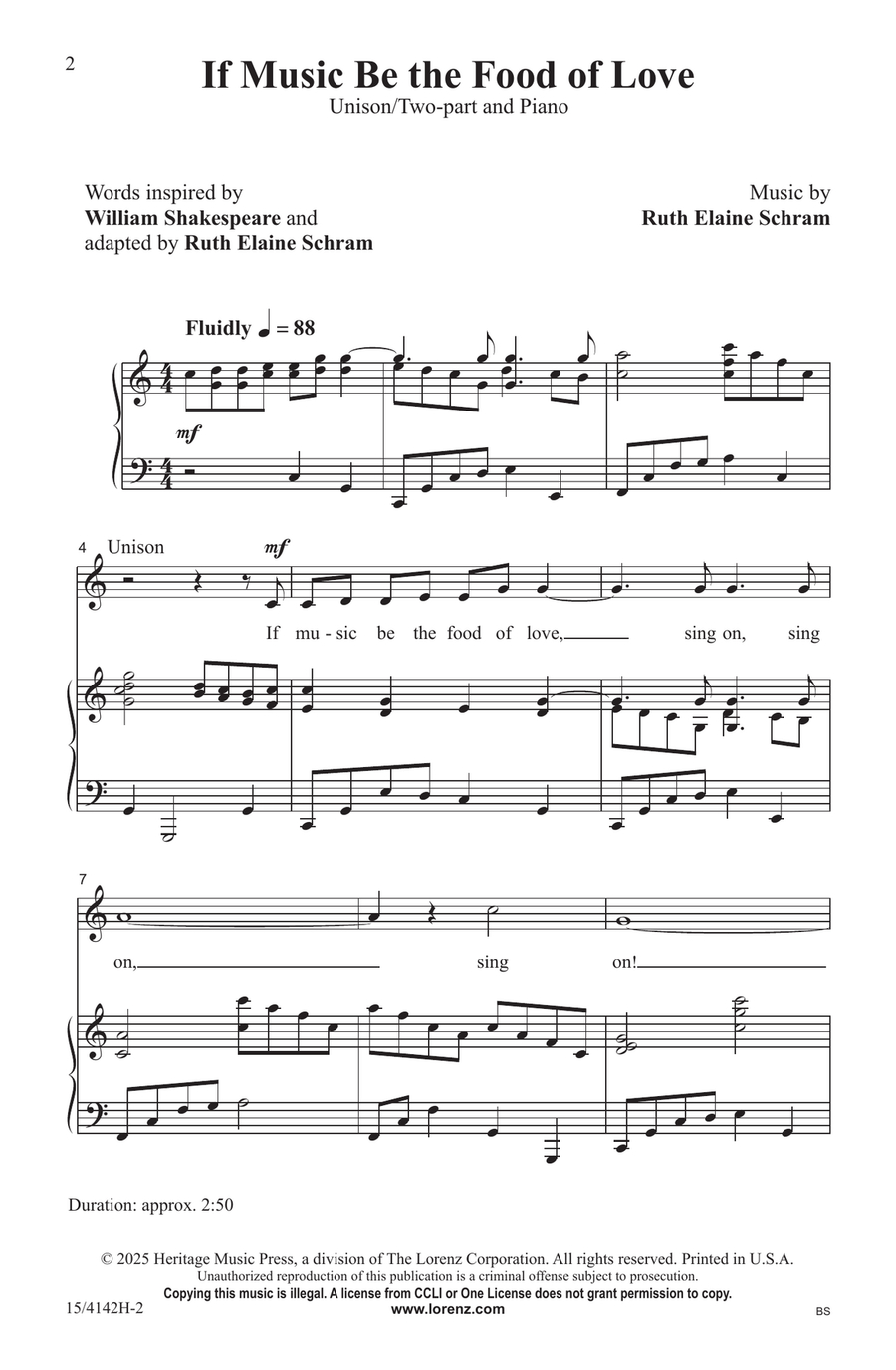 If Music Be the Food of Love Choir scores gallery preview page 2