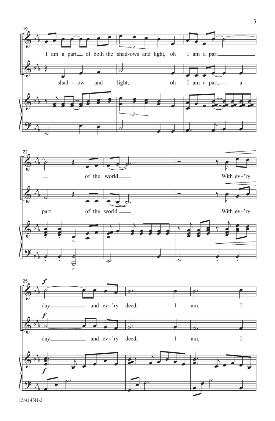 I Am a Part of the World I Am a Part of the World Choir scores gallery preview page 3