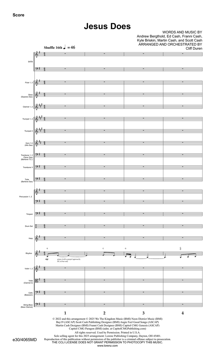 Jesus Does - Downloadable Orchestration Orchestra scores gallery preview page 3