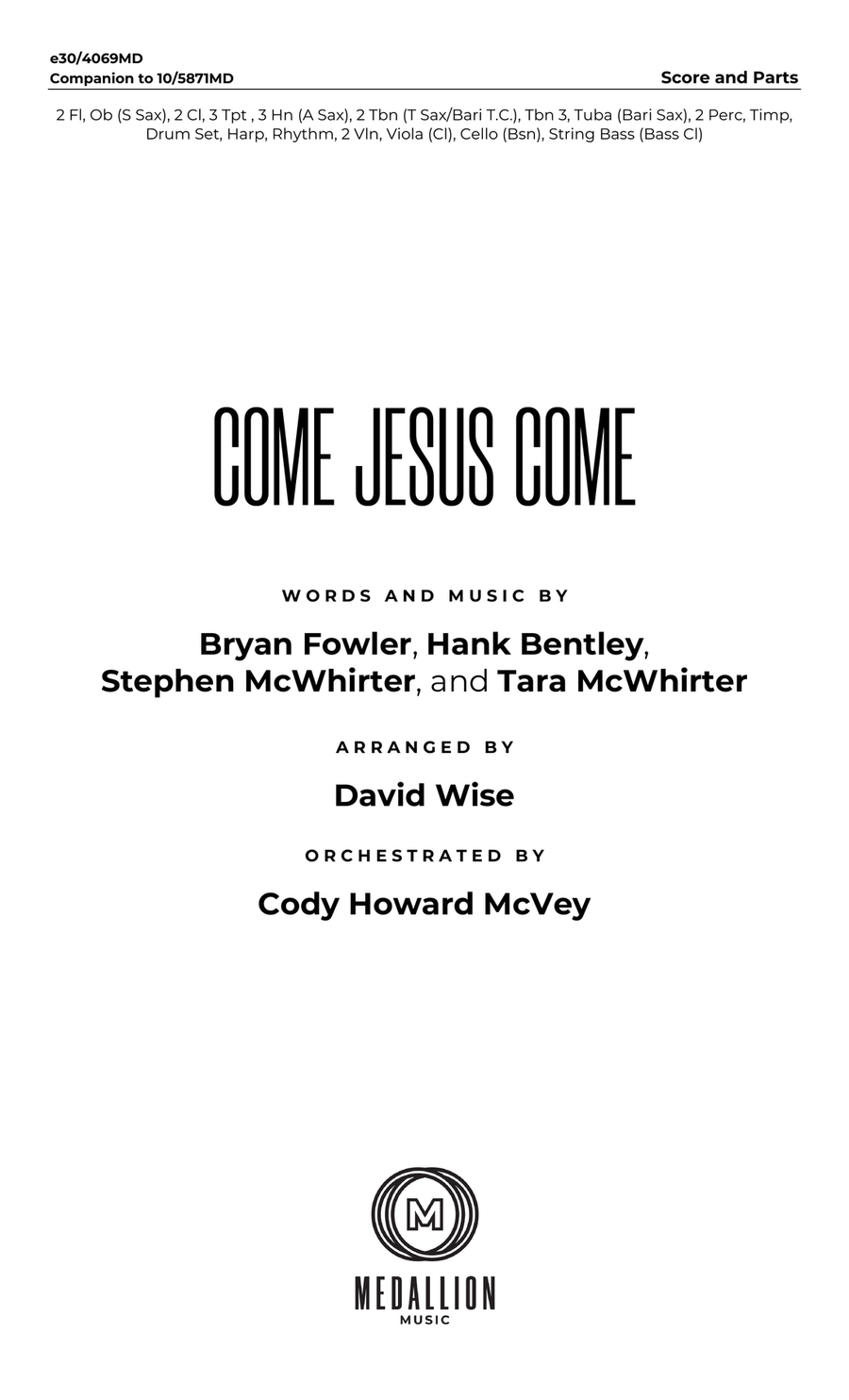 Come Jesus Come - Downloadable Orchestration Orchestra scores gallery preview page 2