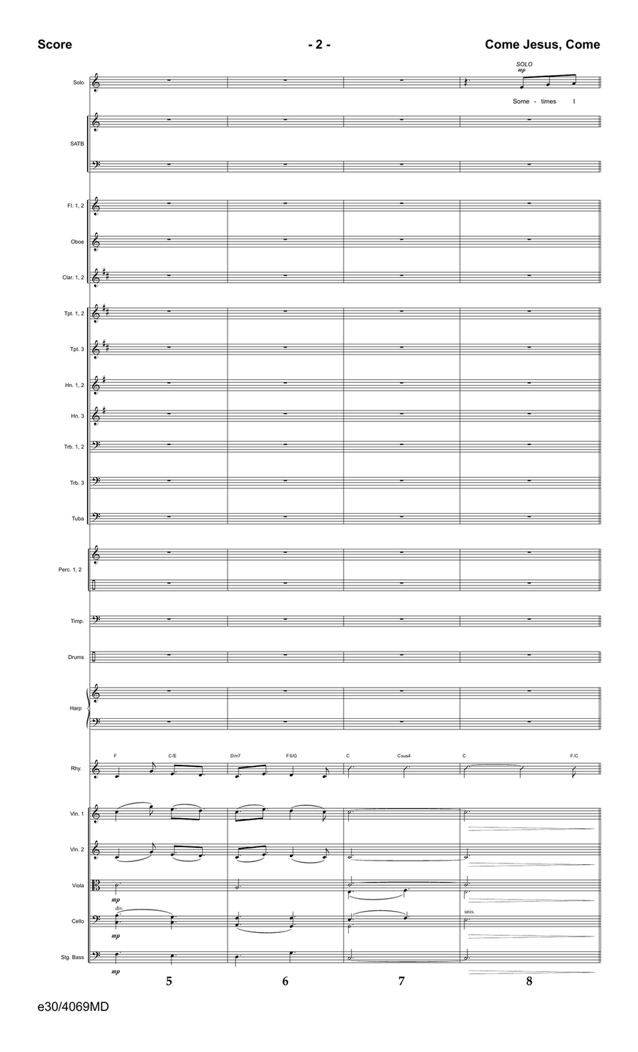Come Jesus Come - Downloadable Orchestration Orchestra scores gallery preview page 4