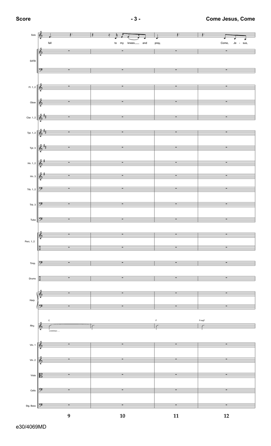 Come Jesus Come - Downloadable Orchestration Orchestra scores gallery preview page 5