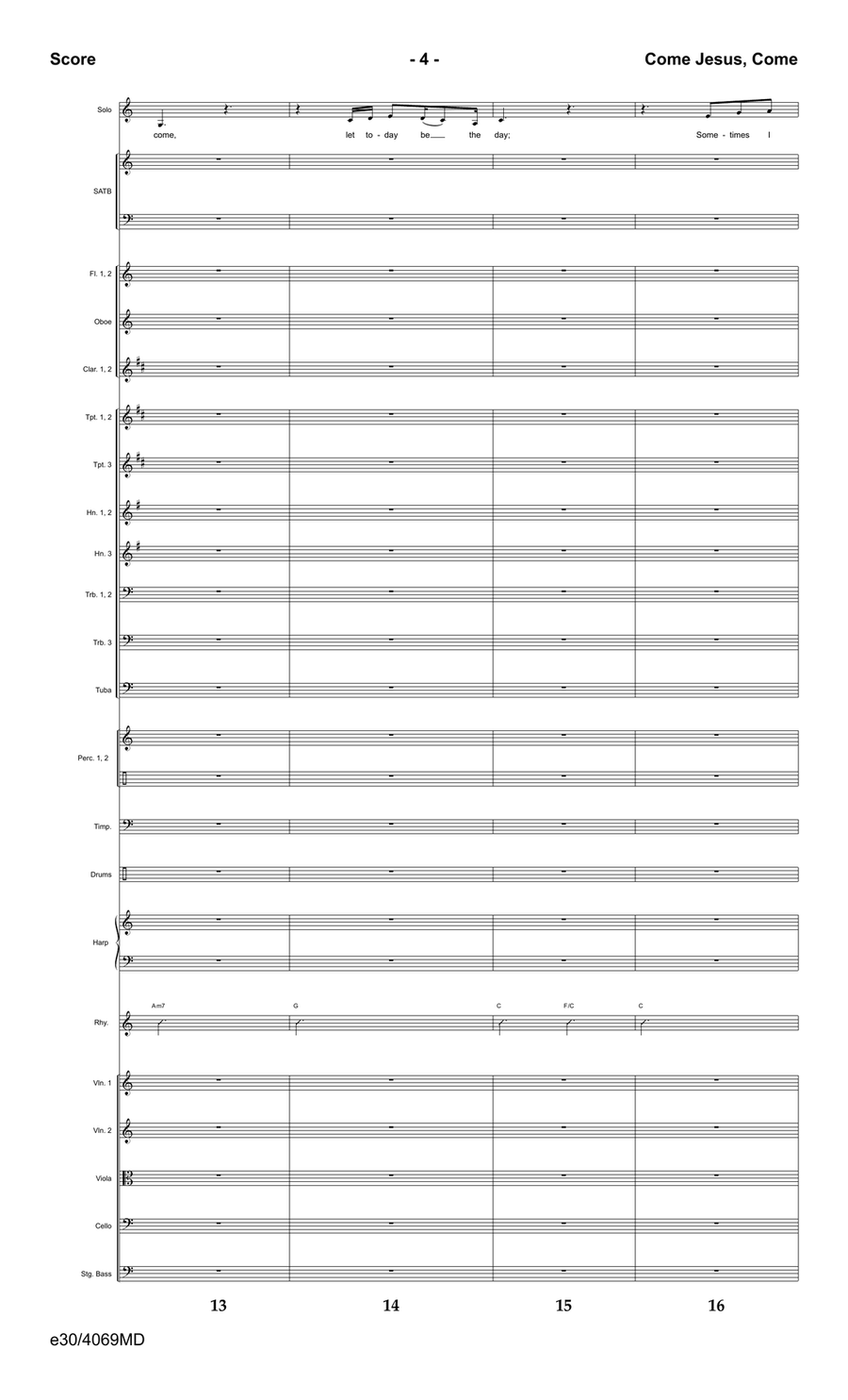 Come Jesus Come - Downloadable Orchestration Orchestra scores gallery preview page 6