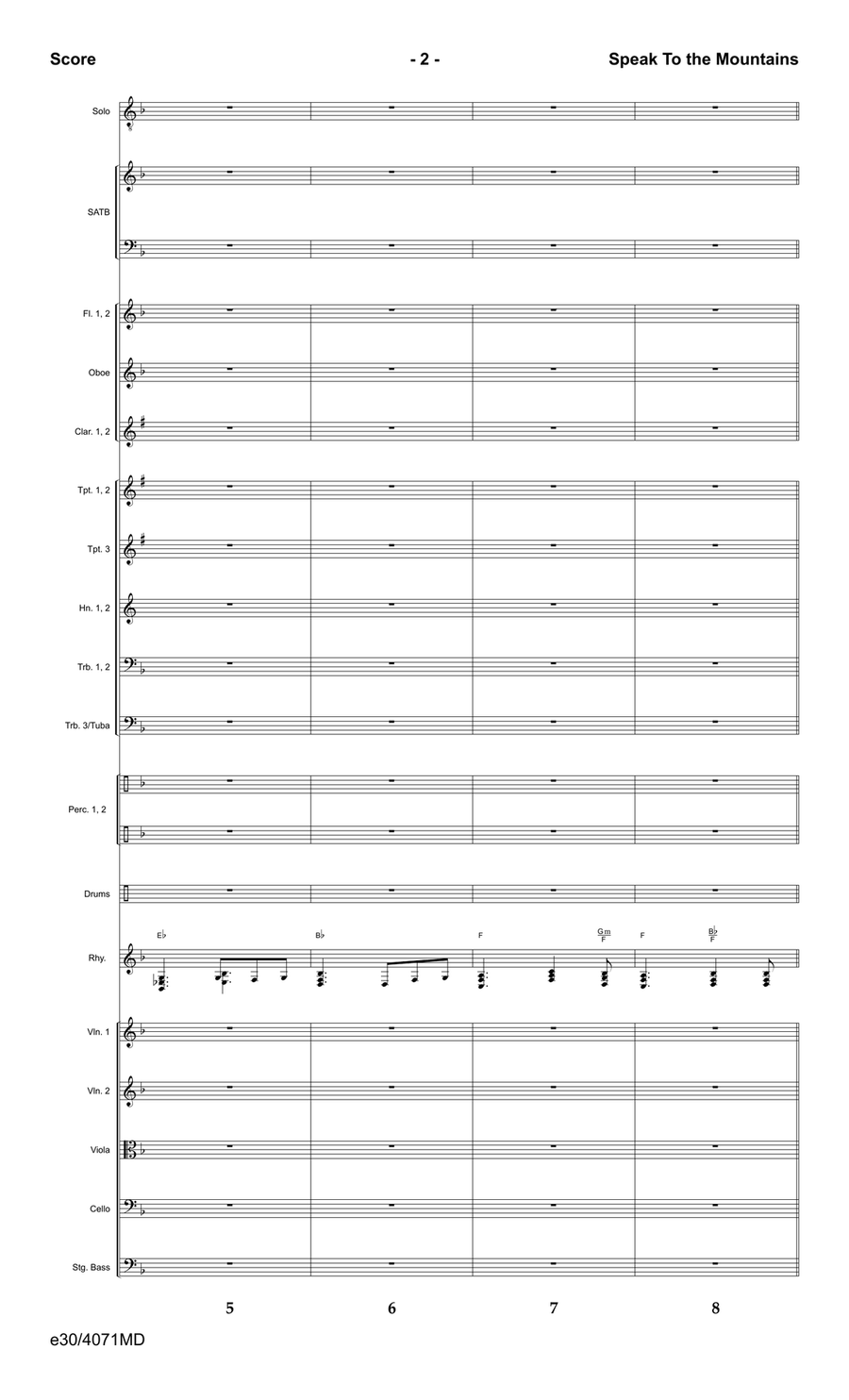 Speak to the Mountains - Downloadable Orchestration Orchestra scores gallery preview page 4
