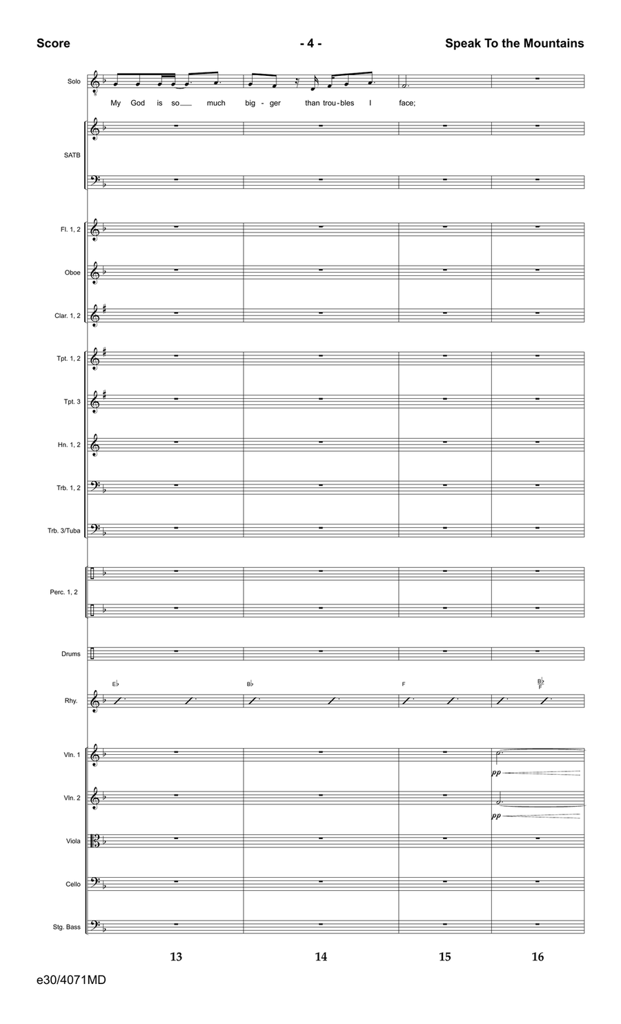 Speak to the Mountains - Downloadable Orchestration Orchestra scores gallery preview page 6