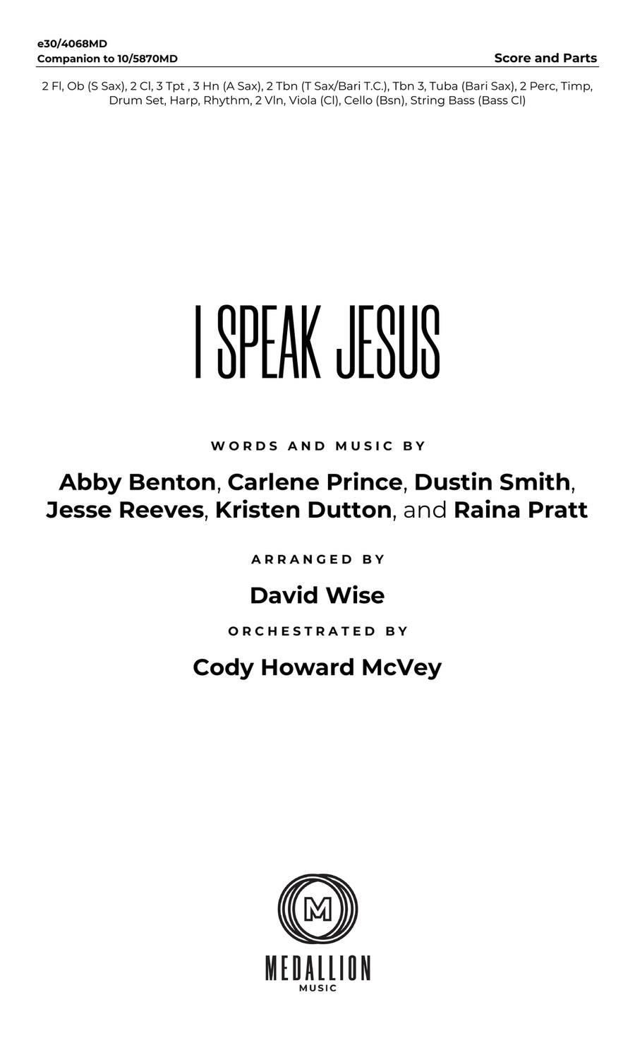 I Speak Jesus - Downloadable Orchestration Orchestra scores gallery preview page 2
