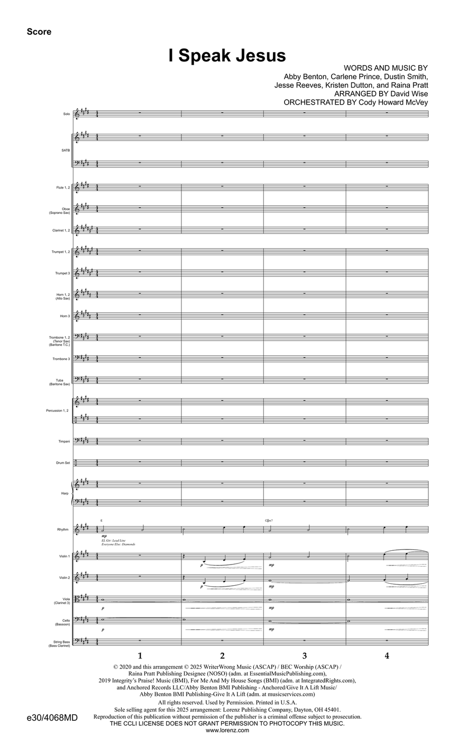 I Speak Jesus - Downloadable Orchestration Orchestra scores gallery preview page 3