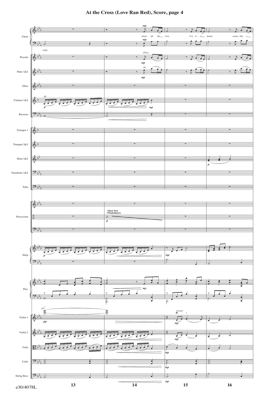 At the Cross (Love Ran Red) - Downloadable Orchestral Score and Parts Score scores gallery preview page 5