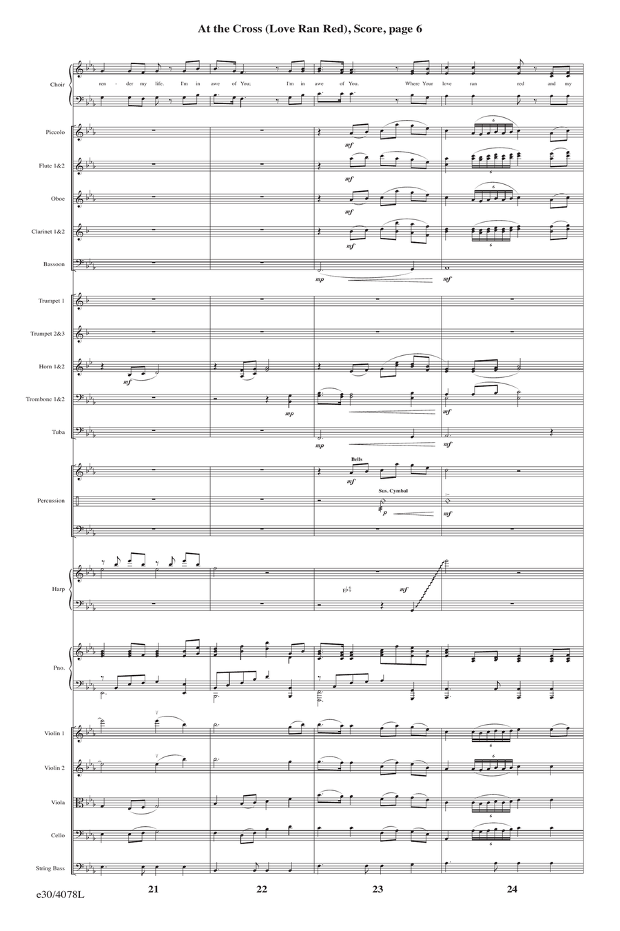 At the Cross (Love Ran Red) - Downloadable Orchestral Score and Parts Score scores gallery preview page 7