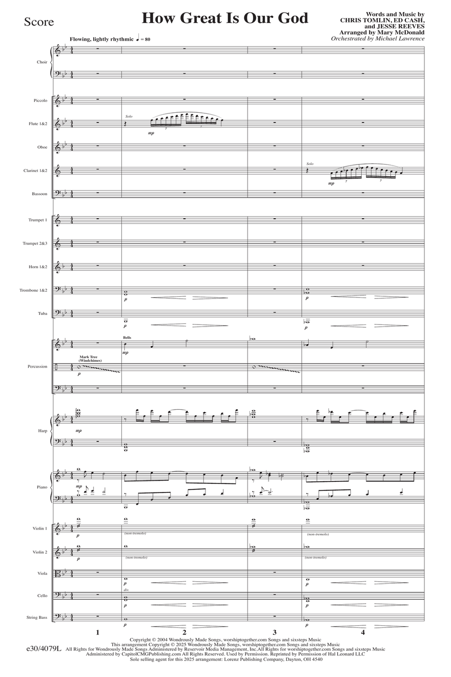 How Great Is Our God - Downloadable Orchestral Score and Parts Score scores gallery preview page 2