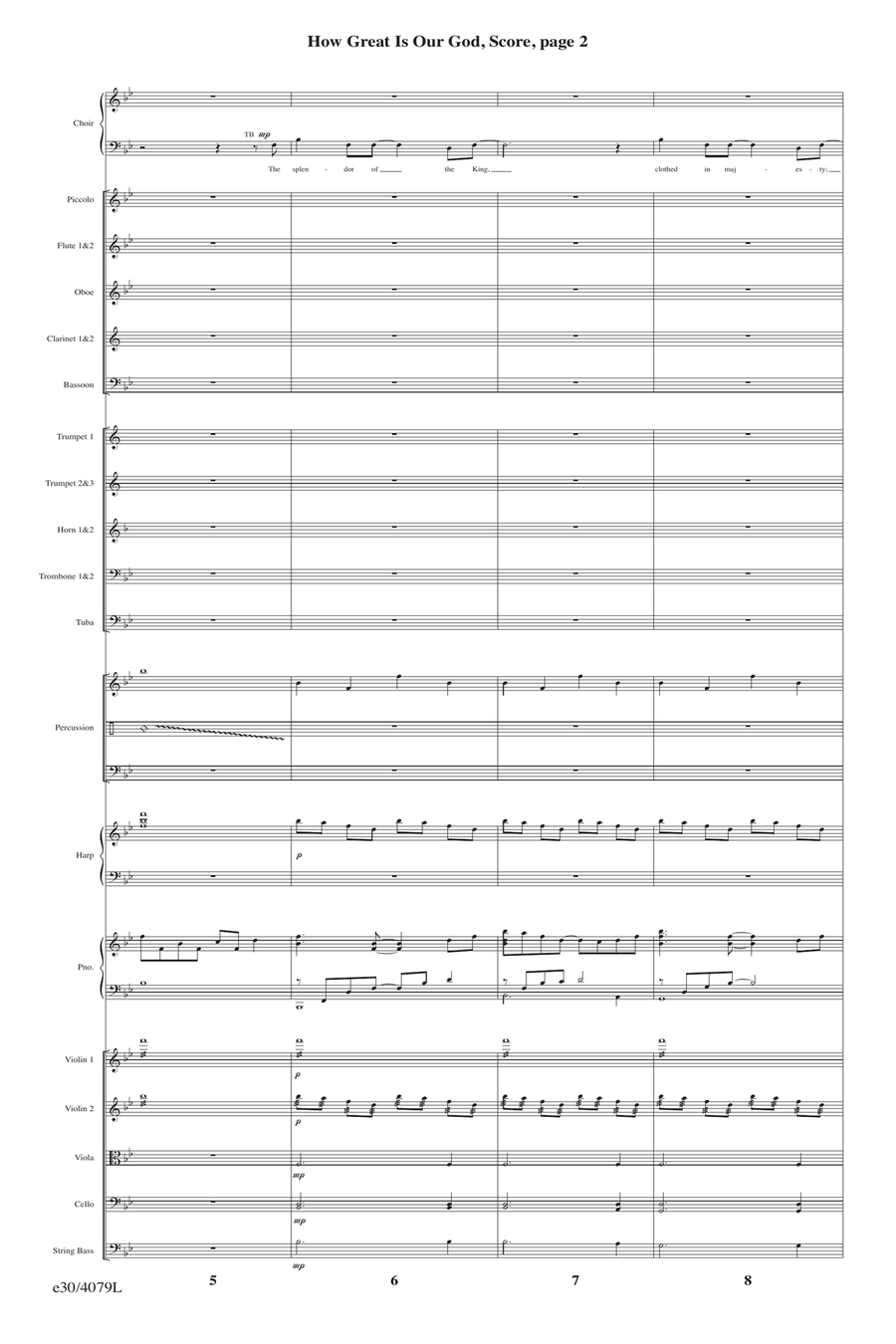How Great Is Our God - Downloadable Orchestral Score and Parts Score scores gallery preview page 3