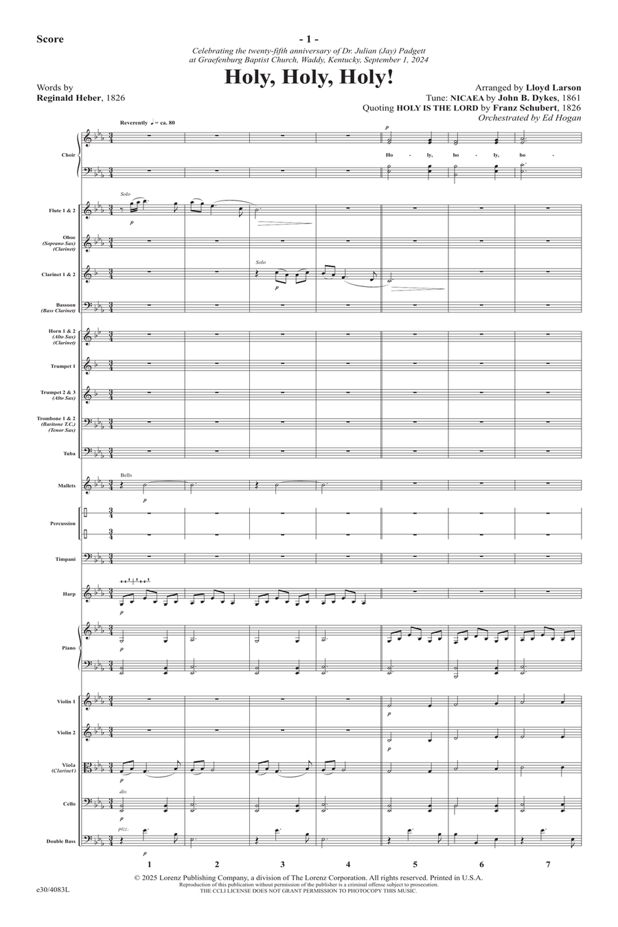 Holy, Holy, Holy! - Downloadable Orchestral Score and Parts Score scores gallery preview page 2