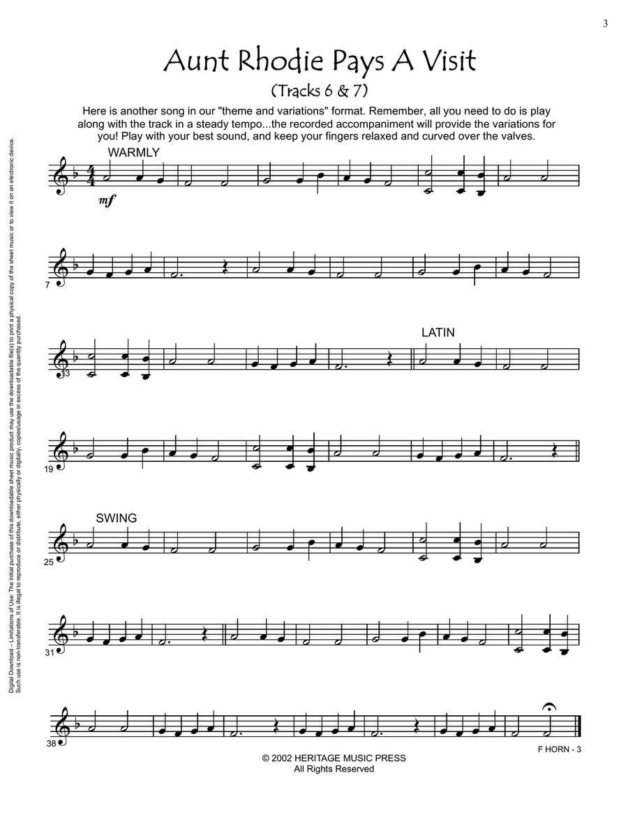 JumpStart - F Horn (Digital Download) Horn - Digital Sheet Music page 3