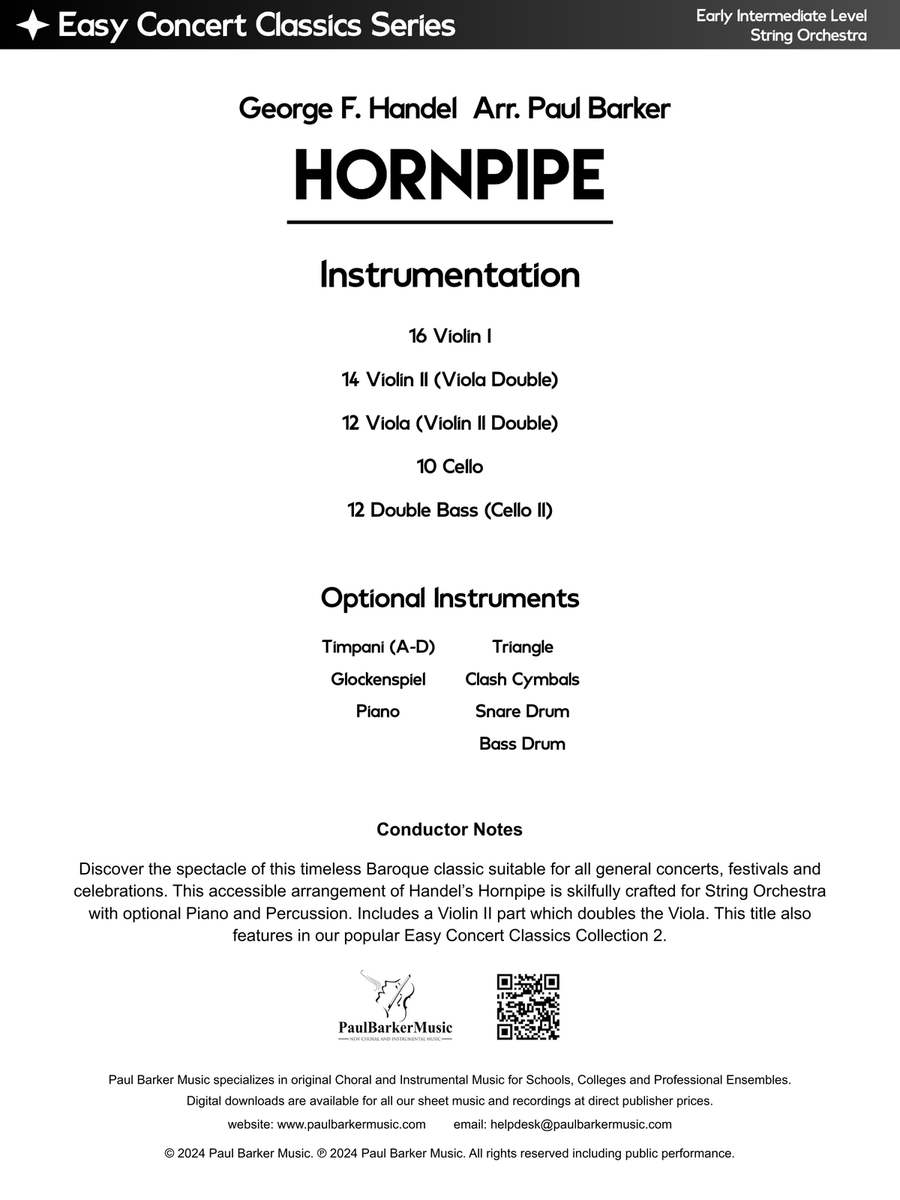 Hornpipe - Water Music (String Orchestra) String Orchestra scores gallery preview page 2
