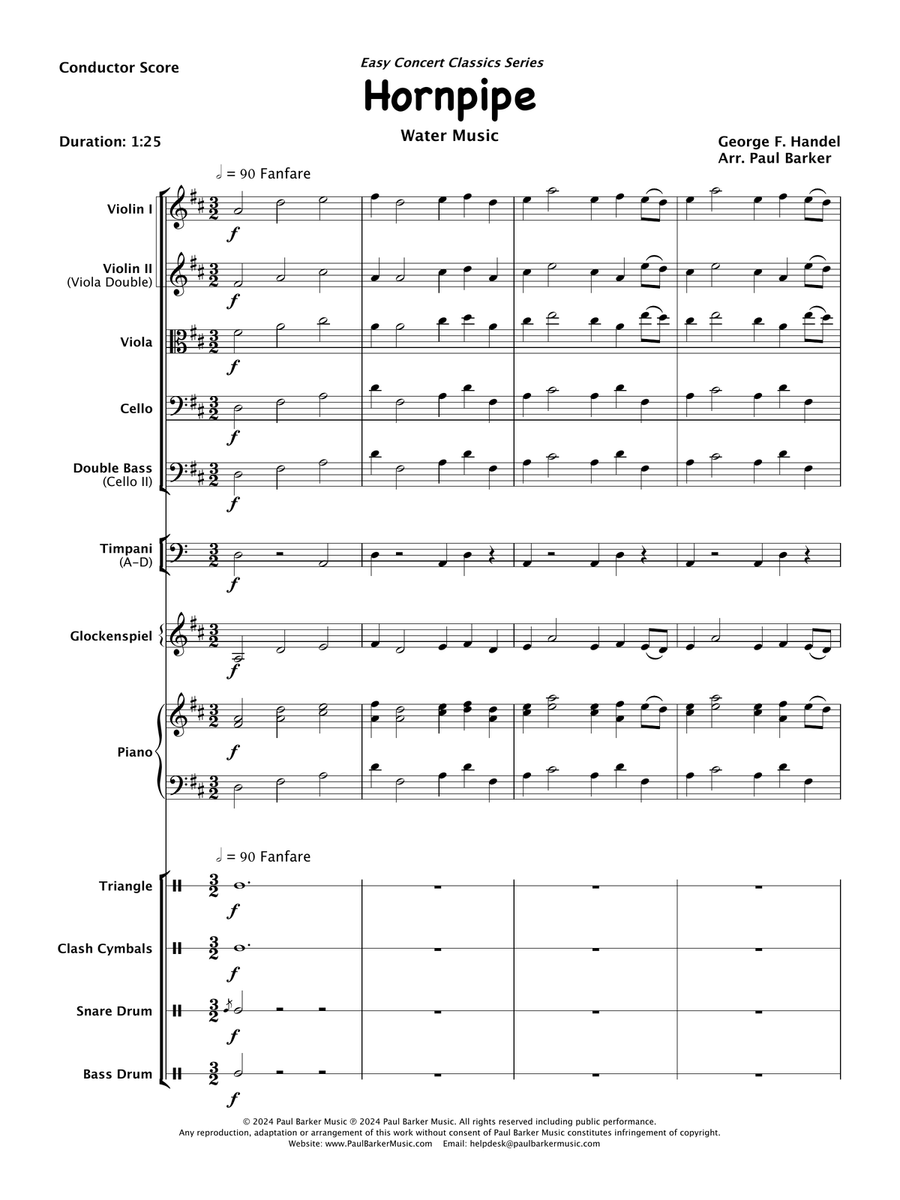 Hornpipe - Water Music (String Orchestra) String Orchestra scores gallery preview page 3
