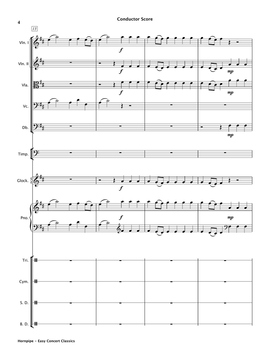 Hornpipe - Water Music (String Orchestra) String Orchestra scores gallery preview page 6