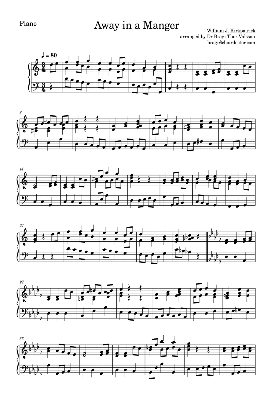 Away in a Manger - Tenor Saxophone with Piano accompaniment Tenor Saxophone scores gallery preview page 5