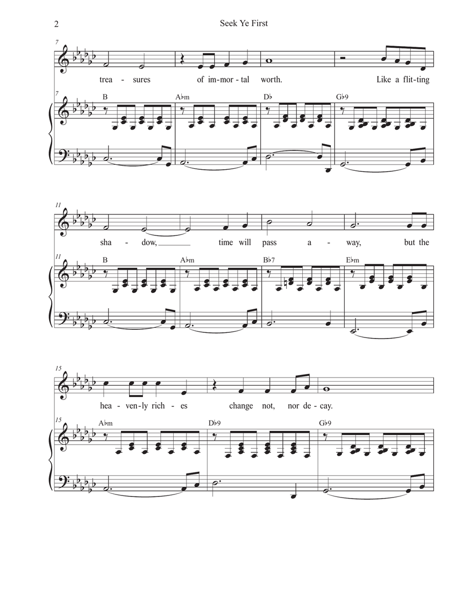 Seek Ye First (Vocal solo) Piano, Vocal scores gallery preview page 2